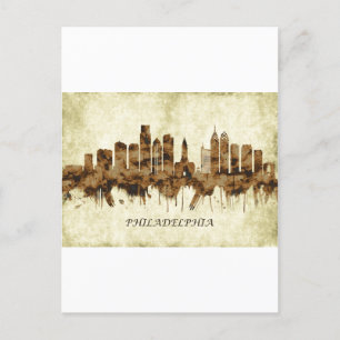 Cartão Postal De Festividades Philadelphia Pensilvânia Cityscape