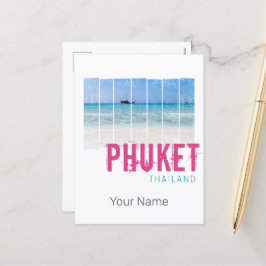 Cartão Postal De Festividades Phuket Thailand Vintage Beach Panorama Souvenir