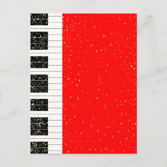 Cartão Postal De Festividades Piano de Natal (Frente)