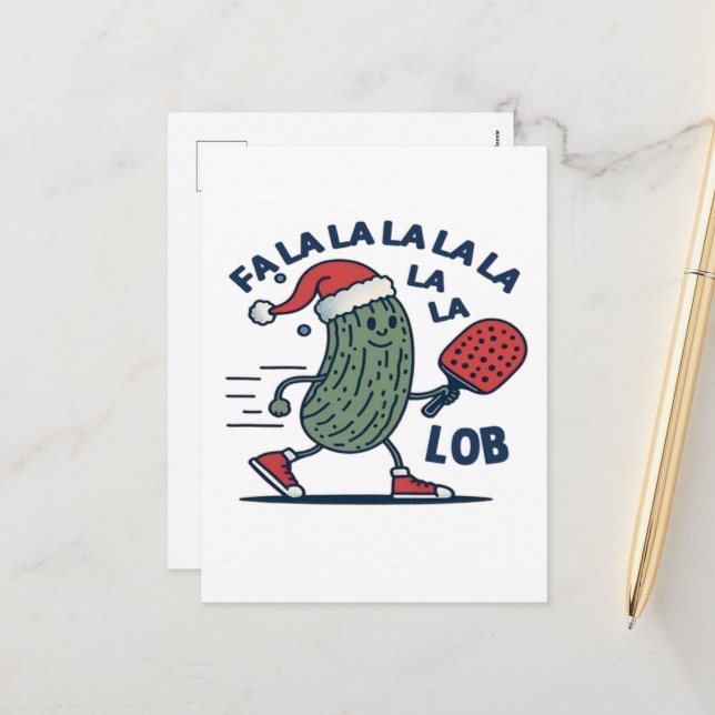 Cartão Postal De Festividades Pickleball no Natal (Frente/Verso In Situ)