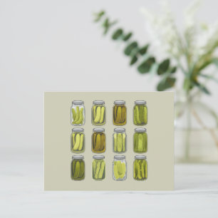 Cartão Postal De Festividades Picles Amante Vintage Picles Enlatados Pote Natal 