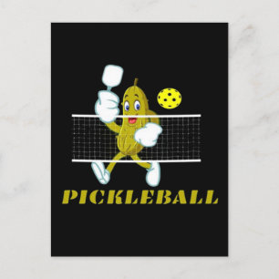 Cartão Postal De Festividades Picles Engraçado Jogando Pickleball