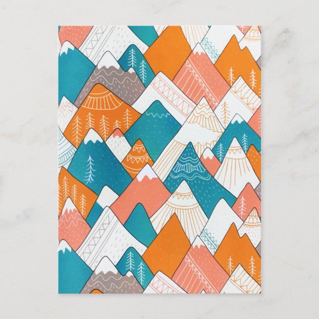 Cartão Postal De Festividades Picos de Montanha Viagem do Mundo de Acampamento d (Frente)