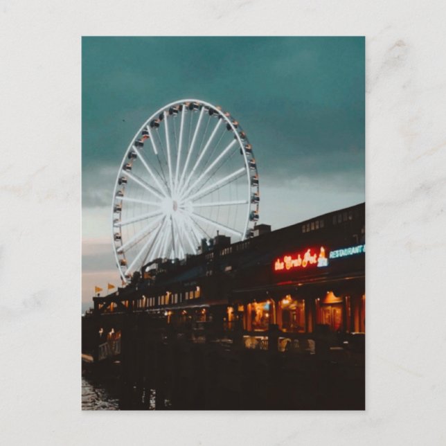 Cartão Postal De Festividades Pier 57, Seattle, Washington (Frente)