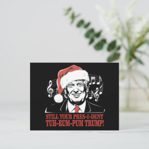 Cartão Postal De Festividades Pijamas Engraçados do Presidente Trump Natal Feio