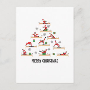 Cartão Postal De Festividades Pilates Papai Noel Reformer Natal