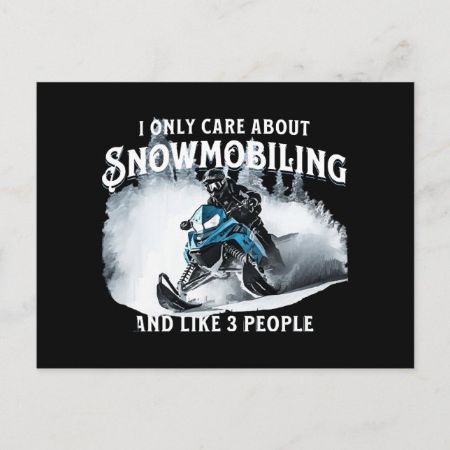 Cartão Postal De Festividades Pilotagem de Moto de Neve Engraçada (Frente)