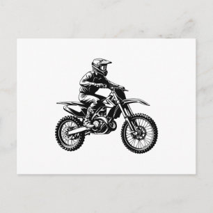 Cartão Postal De Festividades Piloto de Moto de Terra