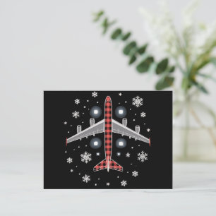 Cartão Postal De Festividades Piloto de Natal para Xadrez de avião