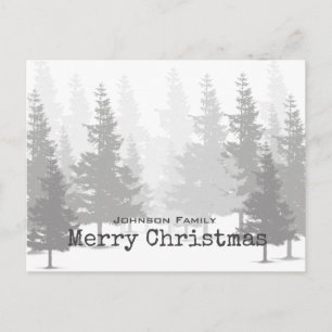 Cartão Postal De Festividades Pine Forest Christmas