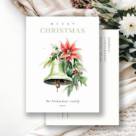 Cartão Postal De Festividades Pine Poinsettia Foliage - Pinho de Natal