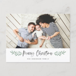 Cartão Postal De Festividades Pineneedle Feliz Natal Foto Moderna