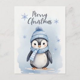 Cartão Postal De Festividades "Pinguim Bonito"