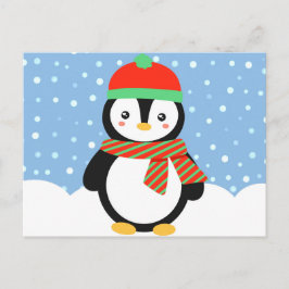 Cartão Postal De Festividades Pinguim do feriado