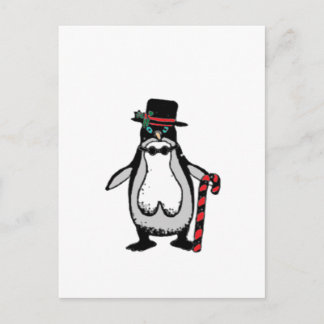 Cartão Postal De Festividades Pinguim-Natal