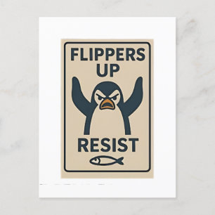 Cartão Postal De Festividades Pinguins contra Tarifas Anti Trump Garden Flag