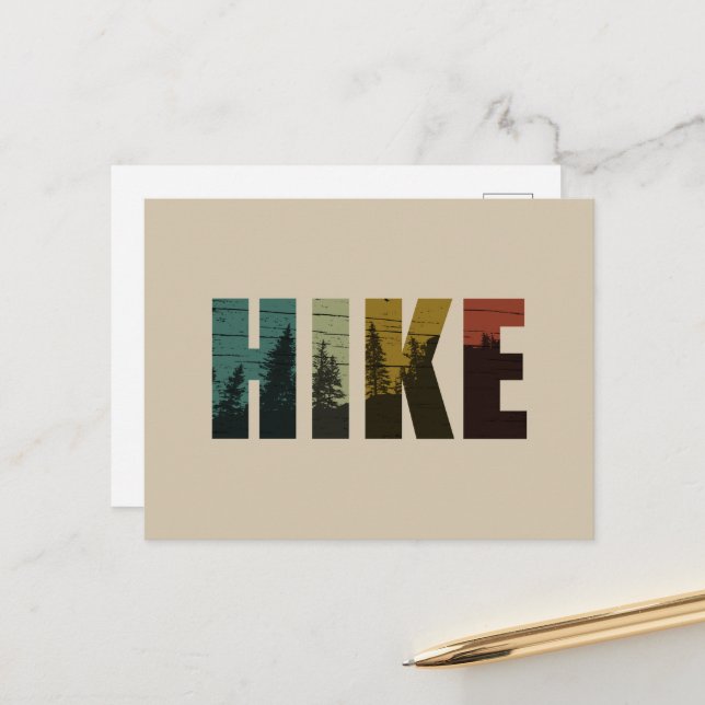 Cartão Postal De Festividades Pinheiros no bosque caminham pela colheita (Frente/Verso In Situ)