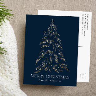Cartão Postal De Festividades Pinho De Inverno Espumante Não Foto De Natal Feliz