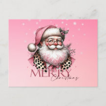 Pink Retro Papai Noel Feliz Natal