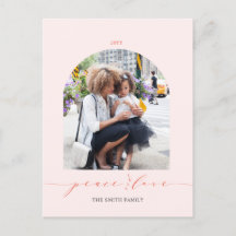 Pink & Vermelho | Paz e Amor Foto de Natal