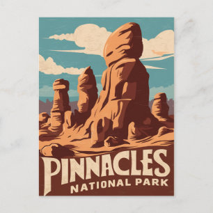 Cartão Postal De Festividades Pinnacle National Park Retro Viagem Art