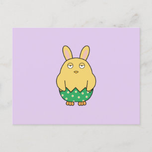 Cartão Postal De Festividades Pintinho Bored Bunny 02