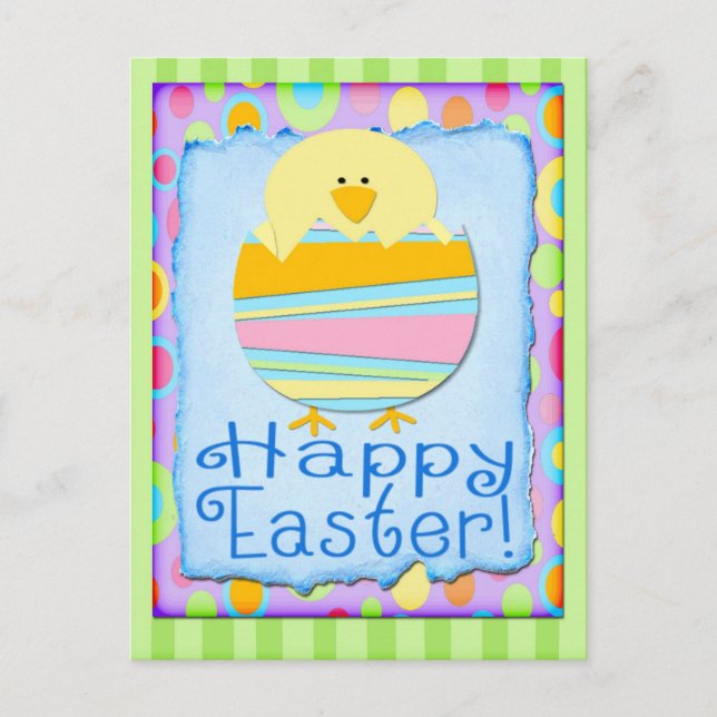 Cartão Postal De Festividades pintinho festivo festivo do felz pascoa (Frente)