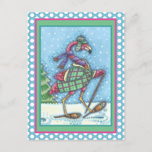 CARTÃO POSTAL DE FESTIVIDADES PINTOS DE NEVE E PINOS DE CASACO