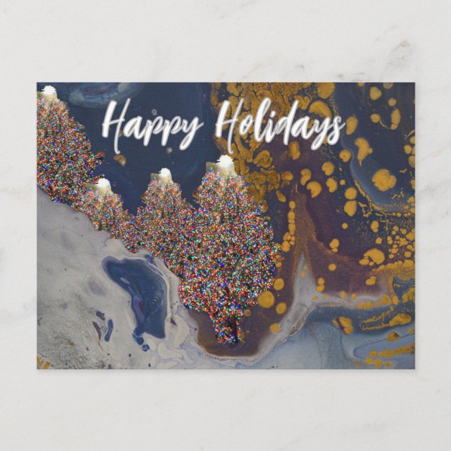 Cartão Postal De Festividades Pintura de Abstrato de Cartão-Postal de Natal (Frente)