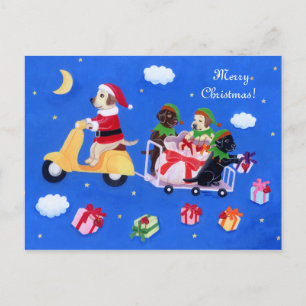 Cartão Postal De Festividades Pintura de Entrega do Pretador de Natal