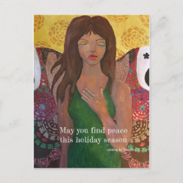 Cartão Postal De Festividades Pintura de Férias da Paz