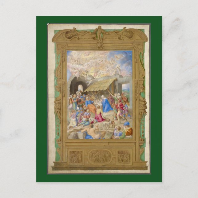 CARTÃO POSTAL DE FESTIVIDADES PINTURA DE NATIVIDADE COMO CARTÃO DE NATAL (Frente)