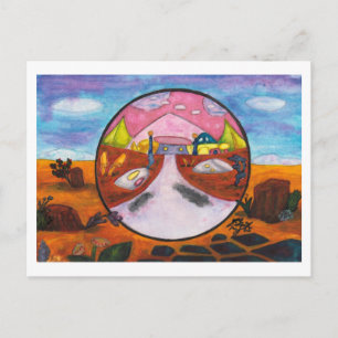 Cartão Postal De Festividades Pintura em Aquarela Ficção Científica Arte Dimensi