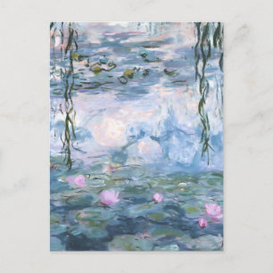 Cartão Postal De Festividades Pintura Impressionista de Lírios Aquáticos de Clau