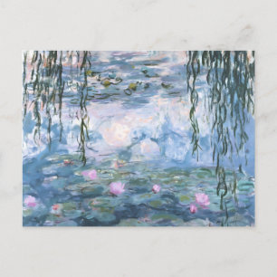 Cartão Postal De Festividades Pintura Impressionista de Lírios Aquáticos de Clau