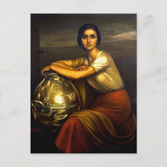 Cartão Postal De Festividades Pintura "La Fuensanta" Julio Romero de Torres (Frente)