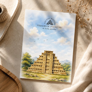 Cartão Postal De Festividades Pirâmide dos Nichos em El Tajín, México Viagem