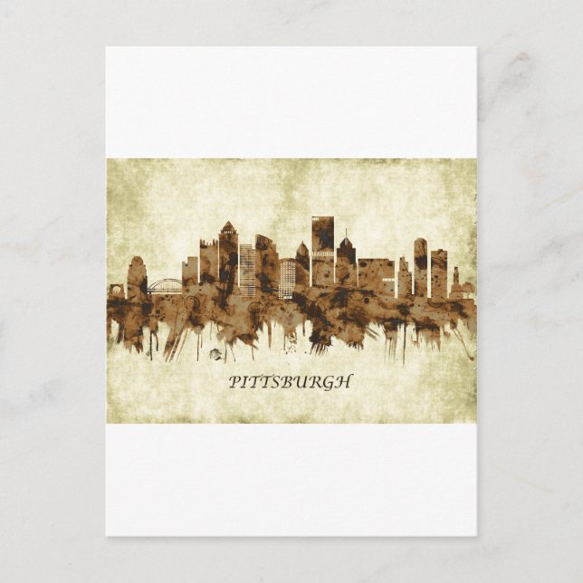 Cartão Postal De Festividades Pittsburgh Pensilvânia Cityscape (Frente)