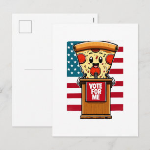 Cartão Postal De Festividades pizza patriótica vote em mim