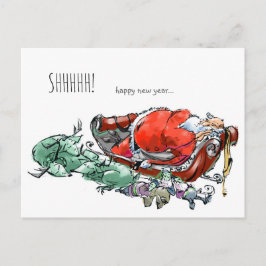 Cartão Postal De Festividades placa de Anos novos engraçada