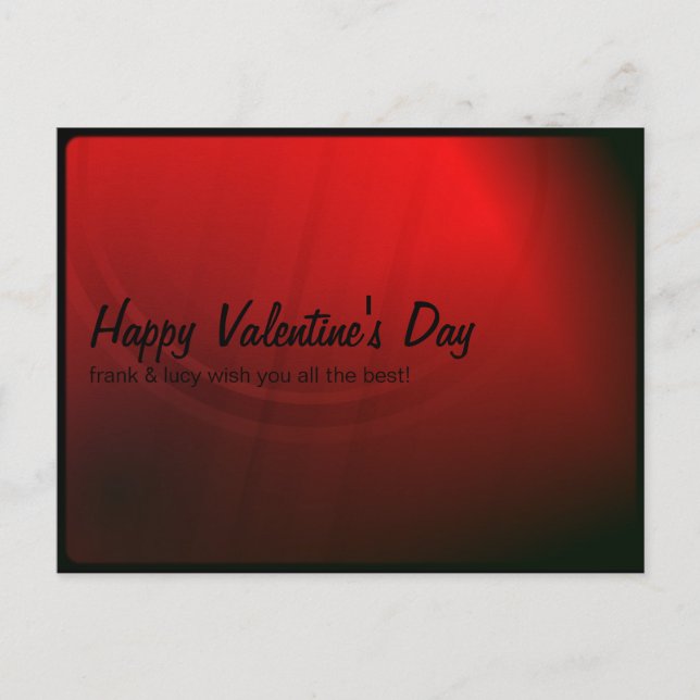 Cartão Postal De Festividades Placa de Dia de os namorados Personalizada (Frente)