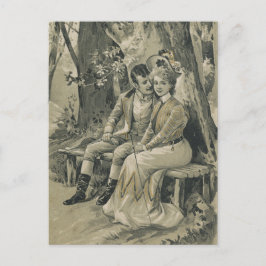 Cartão Postal De Festividades Placa de Dia de os namorados Vintage