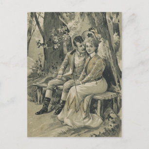 Cartão Postal De Festividades Placa de Dia de os namorados Vintage