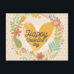 Cartão Postal De Festividades Placa de feliz dia de os namorados em cores brilha<br><div class="desc">Placa de feliz dia de os namorados em cores brilhantes. Cartão de convite romântico na moda floral em vetor © e ® Bigstock® - Todos os direitos reservados.</div>