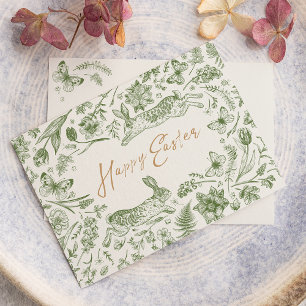 Cartão Postal De Festividades Placa de Feriado Plana de Aquarela de Páscoa Vinta