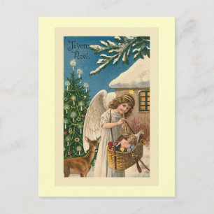 Cartão Postal De Festividades "Placa de Natais vintages de Noel Joyeux"