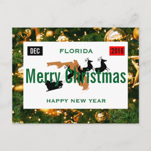 Cartão Postal De Festividades Placa de Natal da Flórida Personalizar