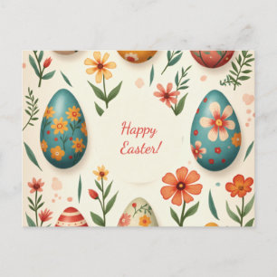 Cartão Postal De Festividades Placa de páscoa em cores pastel suave