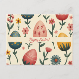 Cartão Postal De Festividades Placa de páscoa em cores pastel suave