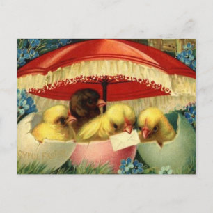 Cartão Postal De Festividades Placa de Páscoa Vintage (1)